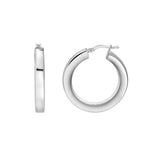 20mm Square Tube Round Hoop Earrings