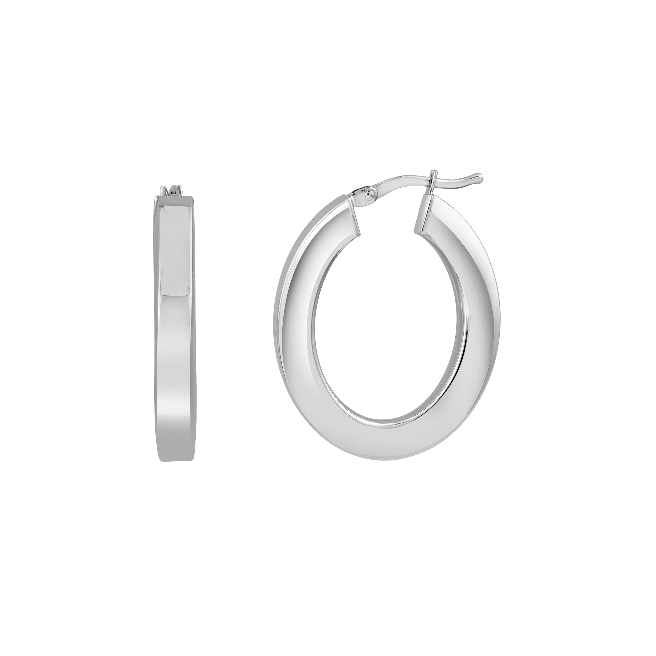 4x4mm Square Tube Round Hoop Earrings