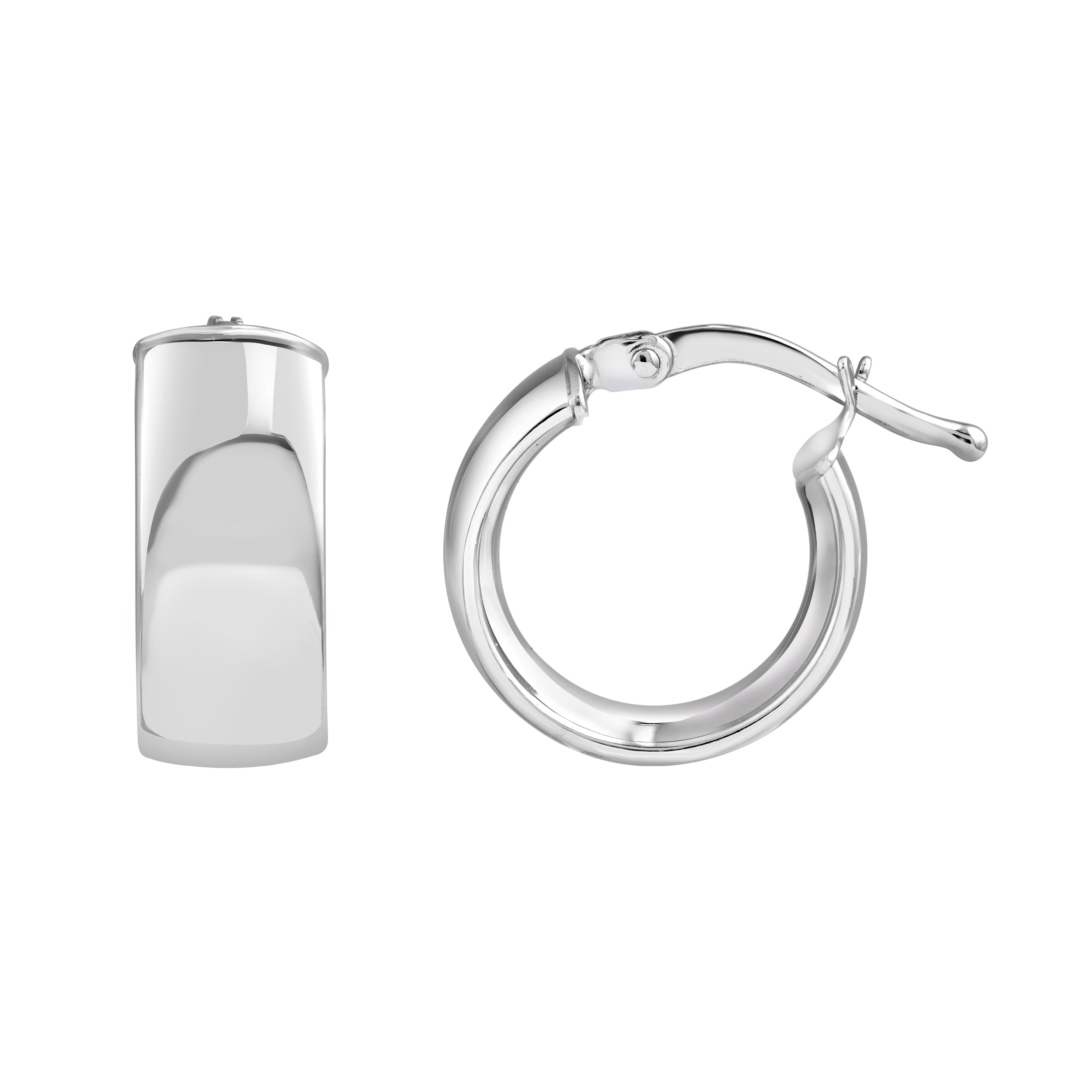 10?mm Flat Oval Tube Hoop Earrings
