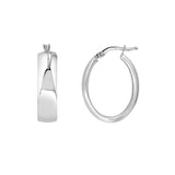6?mm Flat Oval Tube Hoop Earrings