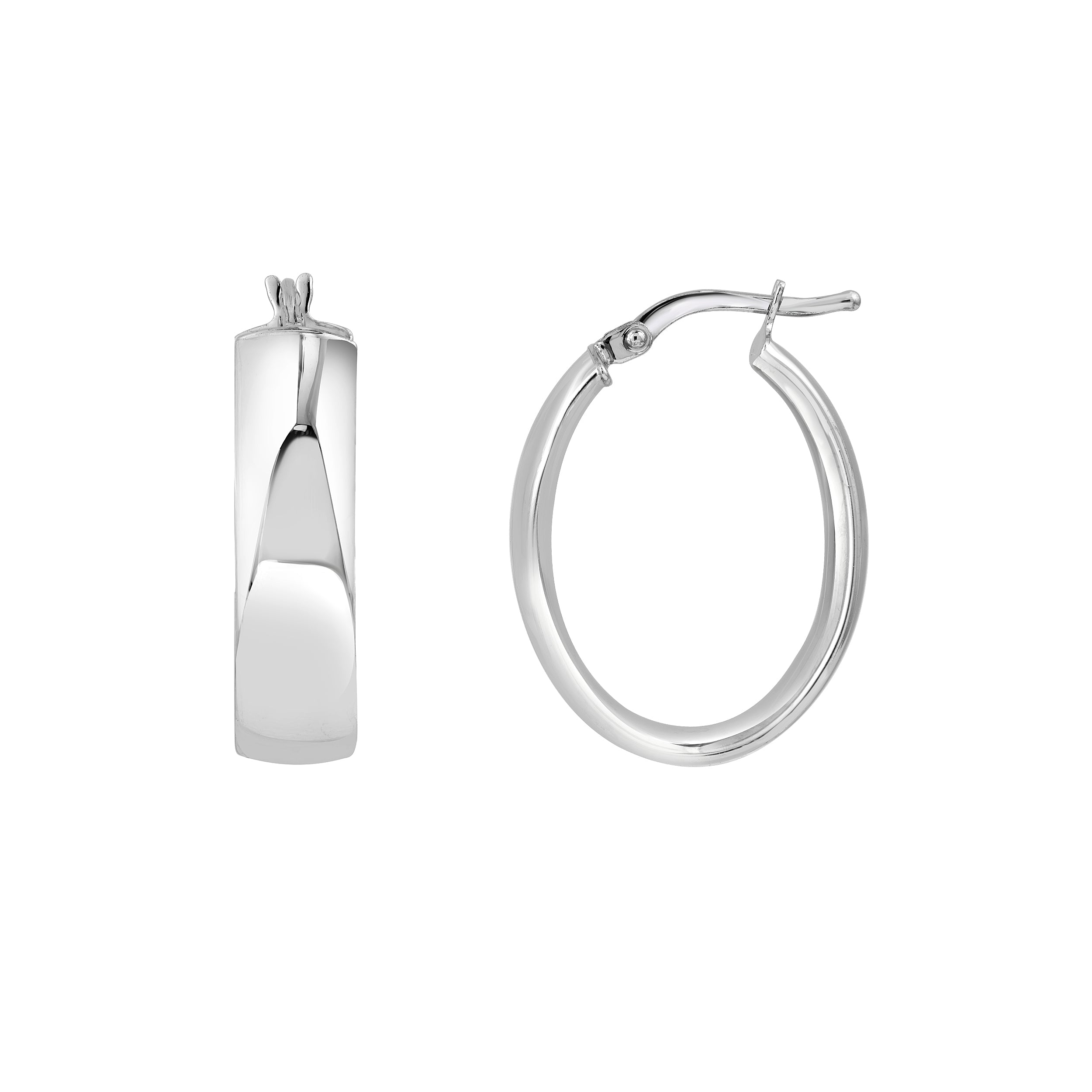 6?mm Flat Oval Tube Hoop Earrings