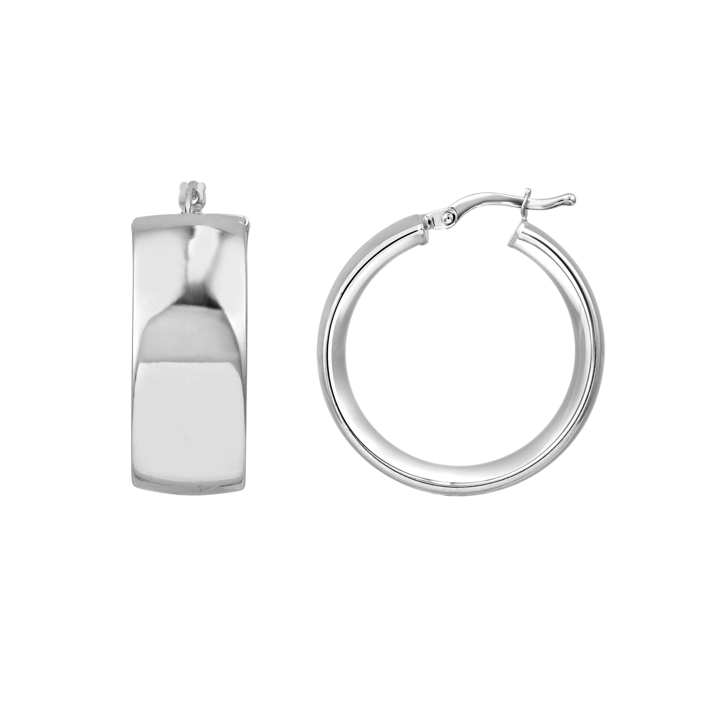 20?mm Flat Oval Tube Hoop Earrings