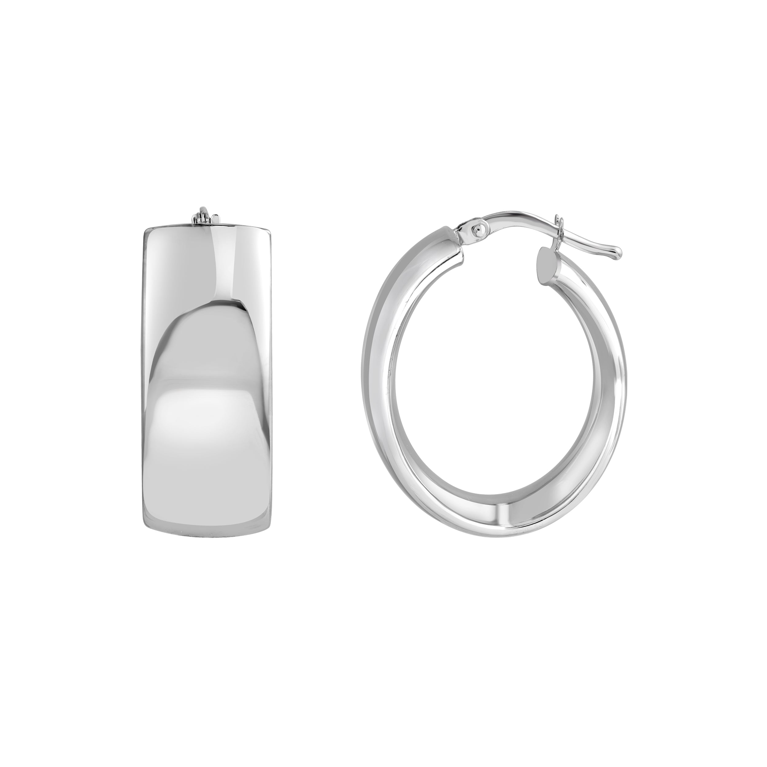 10?mm Sculpted Oval Tube Hoop Earrings