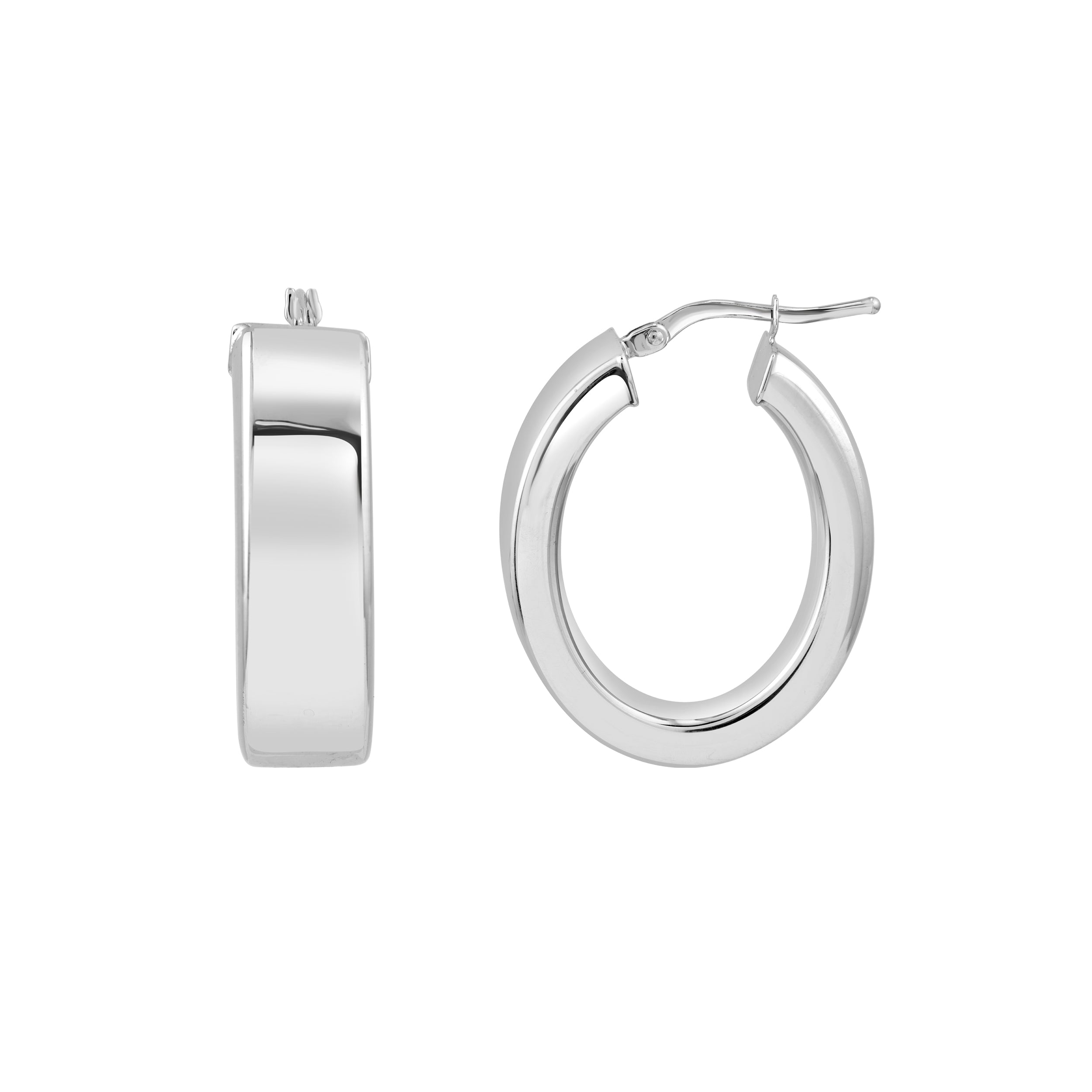 8×3?mm Oval Rectangular Tube Hoop Earrings