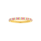 Pink Sapphire & Diamond Stackable Band