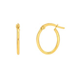 Round Tube Oval Hoop Earrings