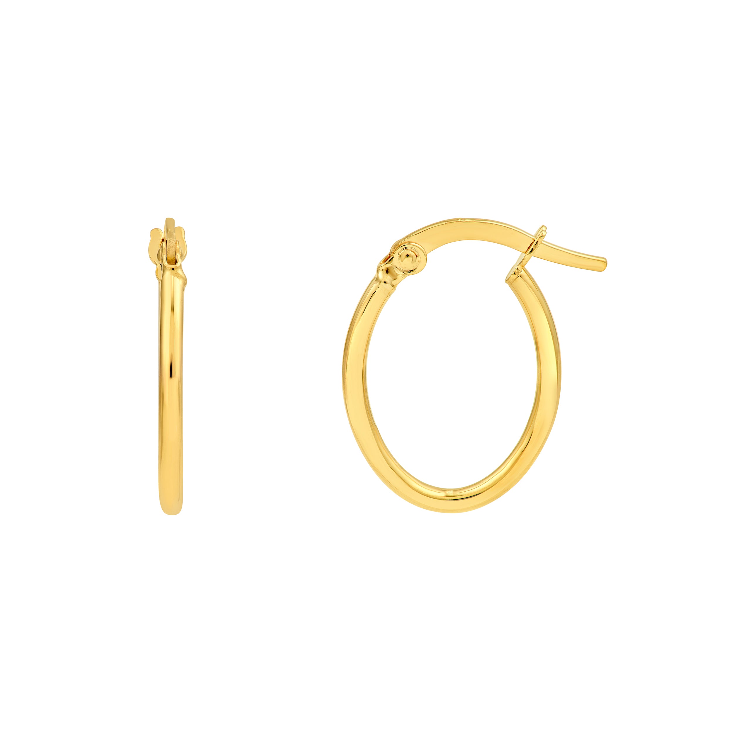 Round Tube Oval Hoop Earrings