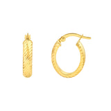 Large D/C D-Tube Oval Hoop Earrings
