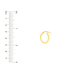 13mm Knife Edge Oval Hoop Earrings