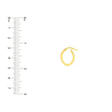 13mm Knife Edge Oval Hoop Earrings