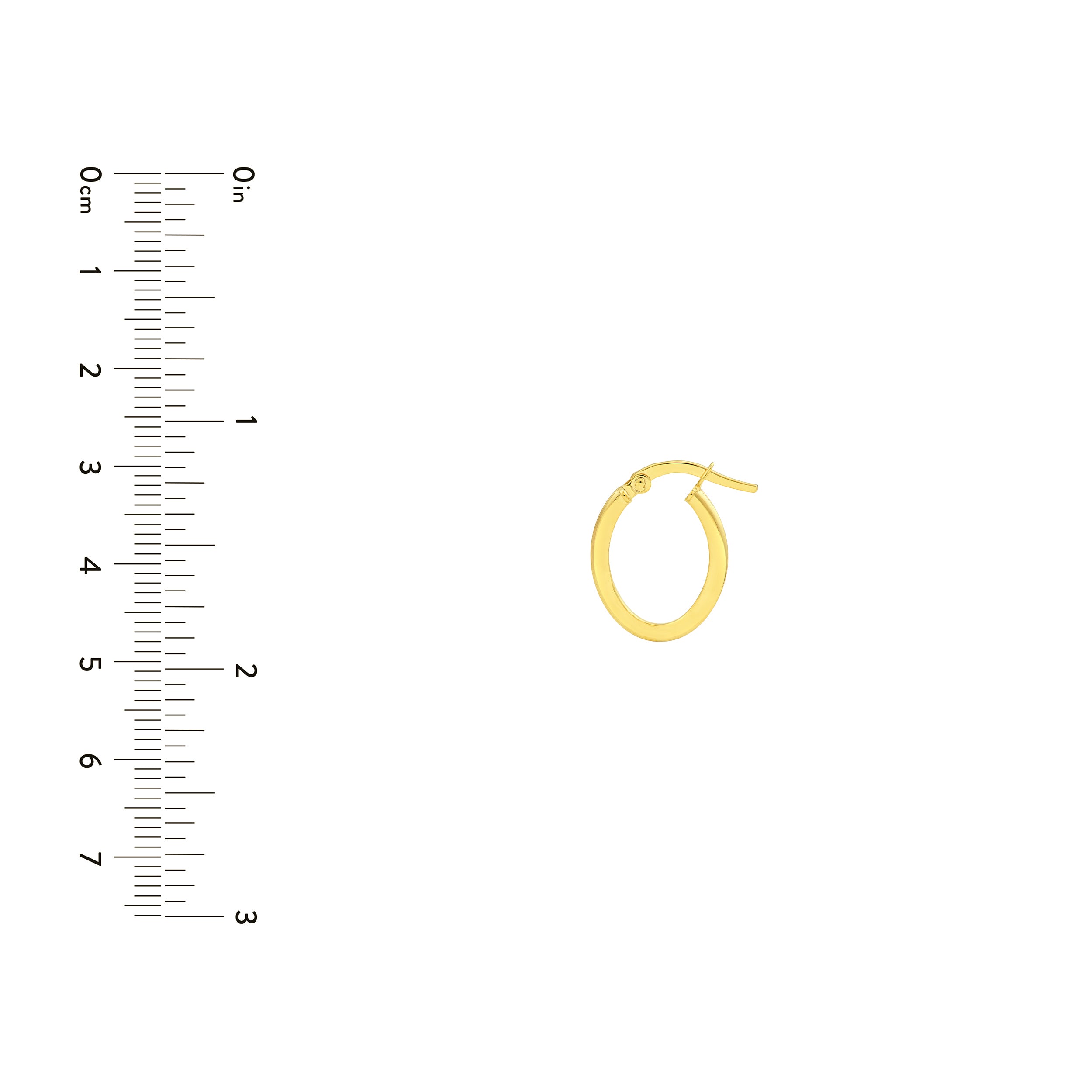 13mm Knife Edge Oval Hoop Earrings