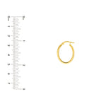 20mm Knife Edge Oval Hoop Earrings