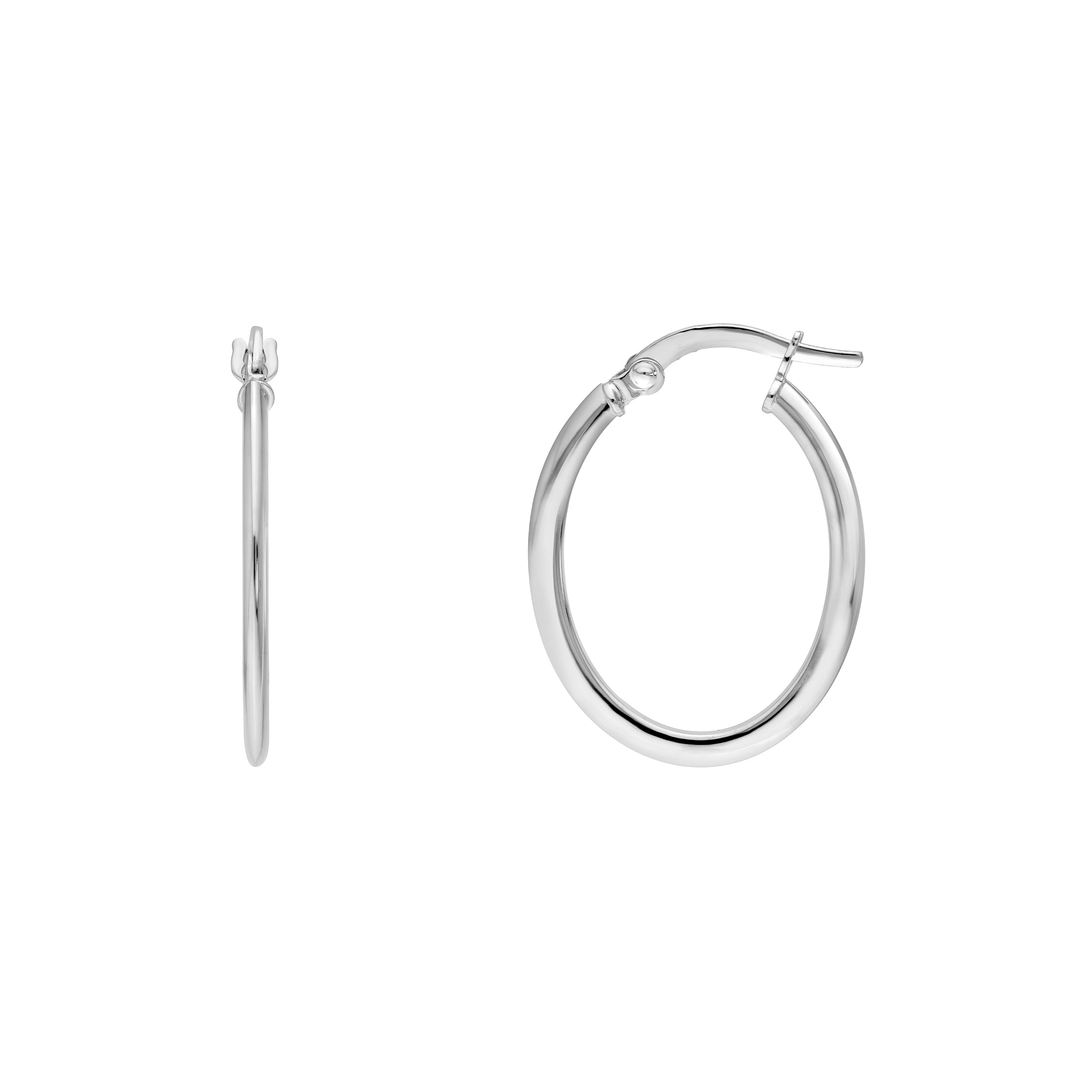 20mm Knife Edge Oval Hoop Earrings