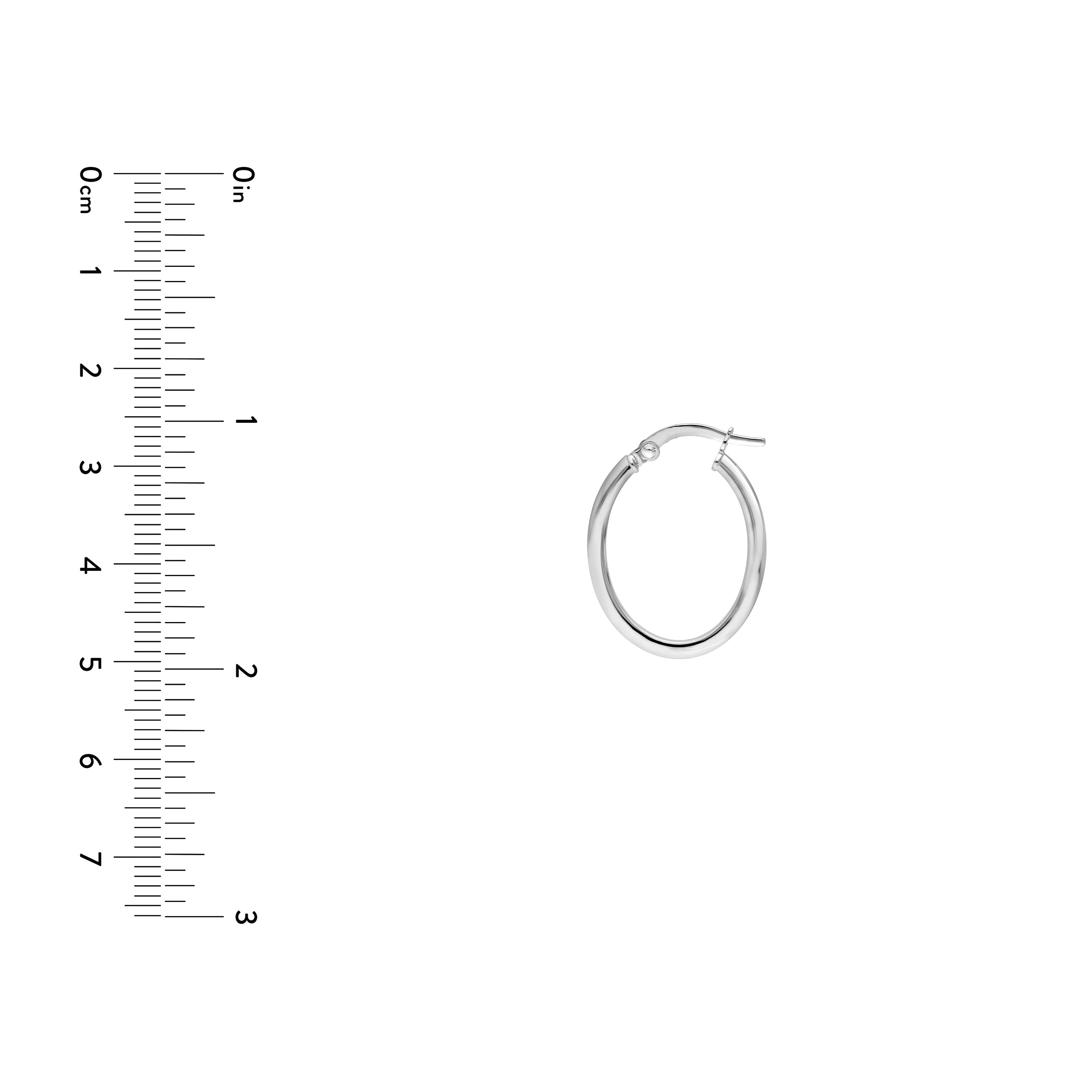 20mm Knife Edge Oval Hoop Earrings