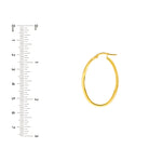 30x20mm Knife Edge Tube Oval Hoop Earrings