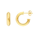 Knife Edge Tube Round Hoop Earrings