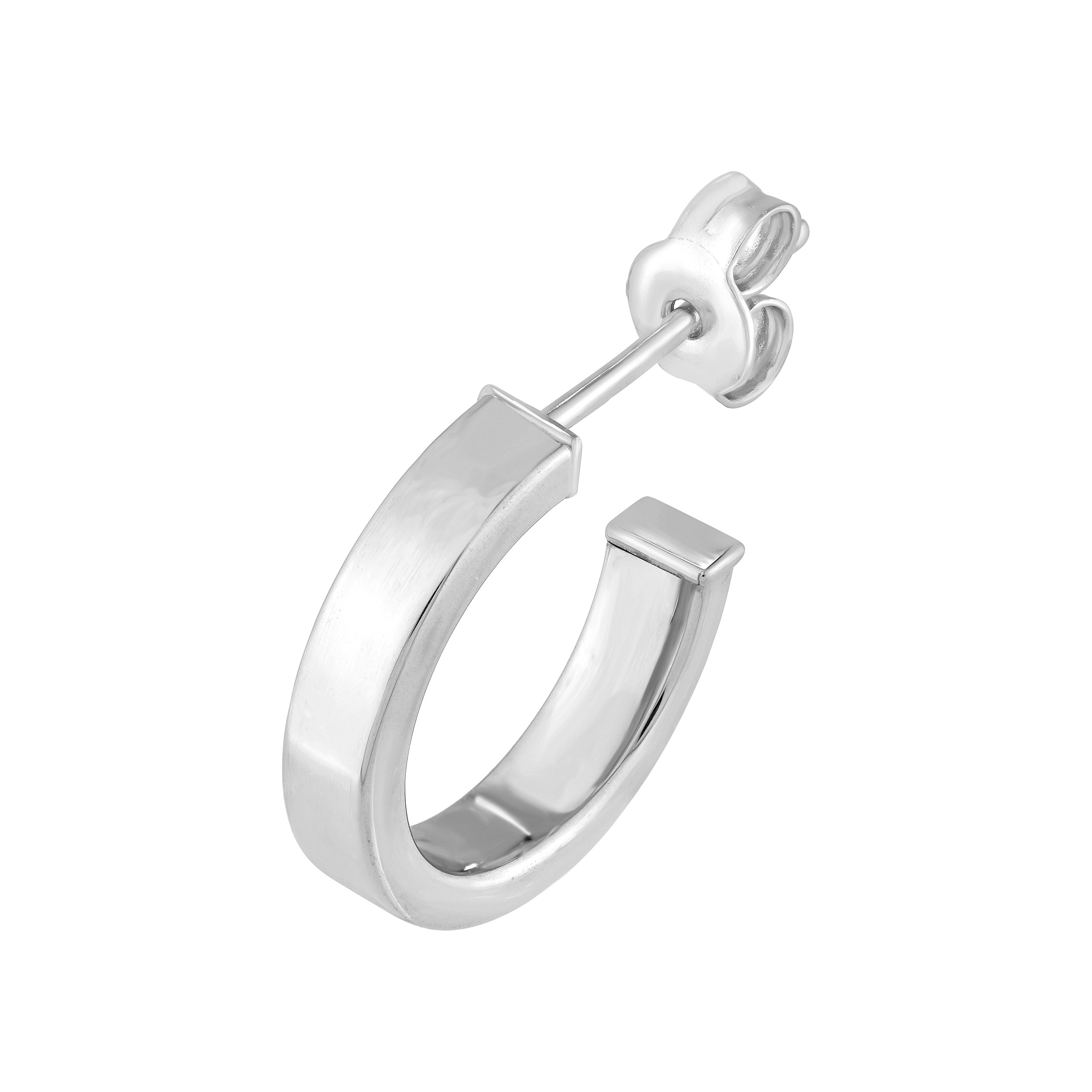 Rectangular Tube Round Open Hoop Earrings