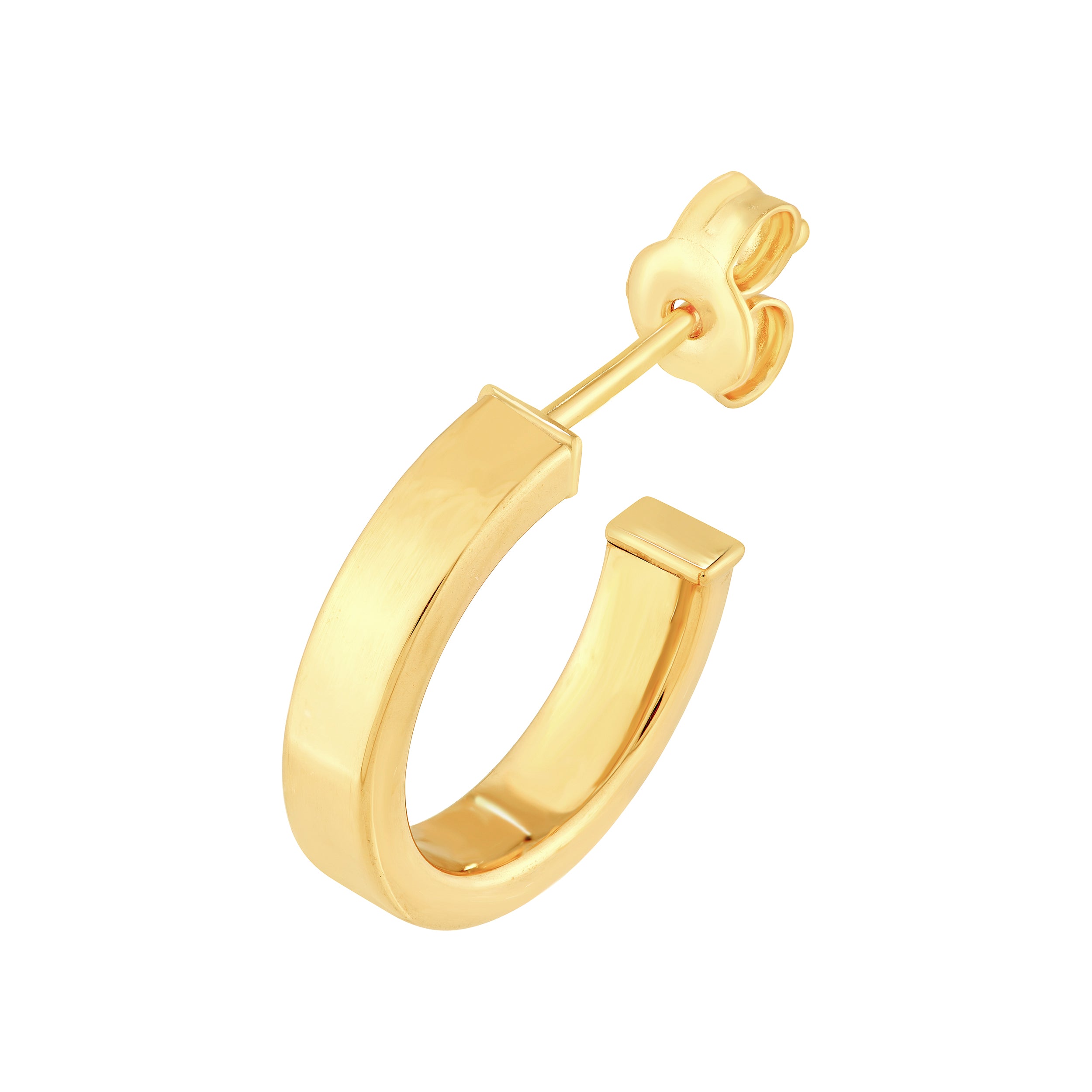 Rectangular Tube Round Open Hoop Earrings