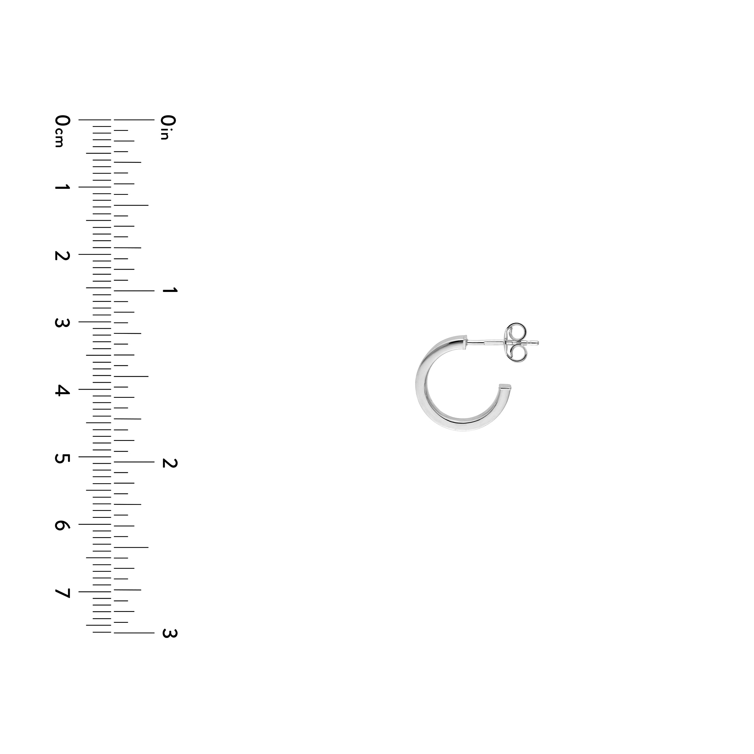 Rectangular Tube Round Open Hoop Earrings