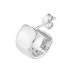 8mm Flat Tube Round Open Hoop Earrings