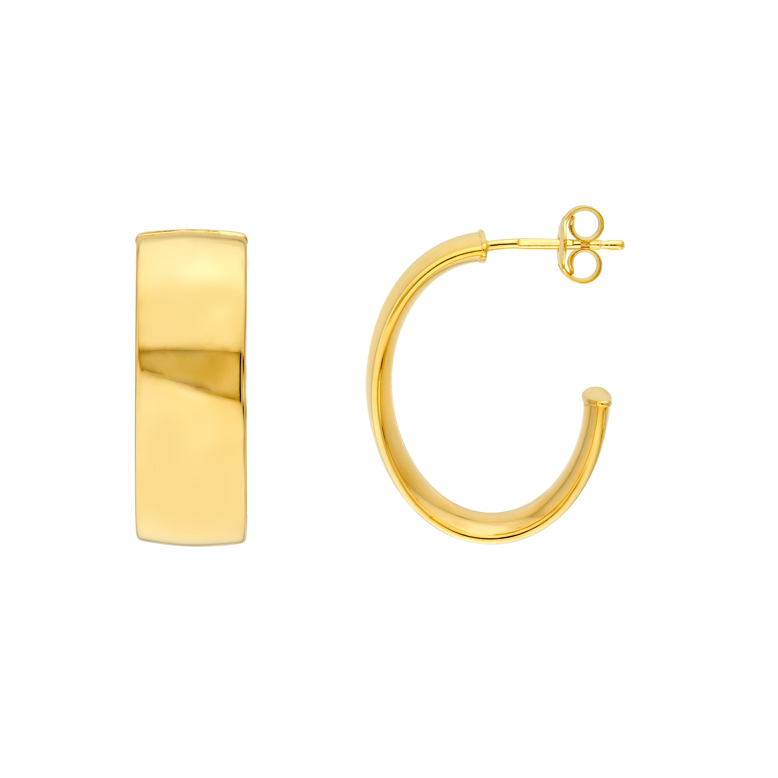 8mm Oval Tube Oval Open Hoop Earrings