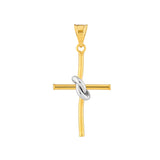 Two-Tone Knot Cross Pendant