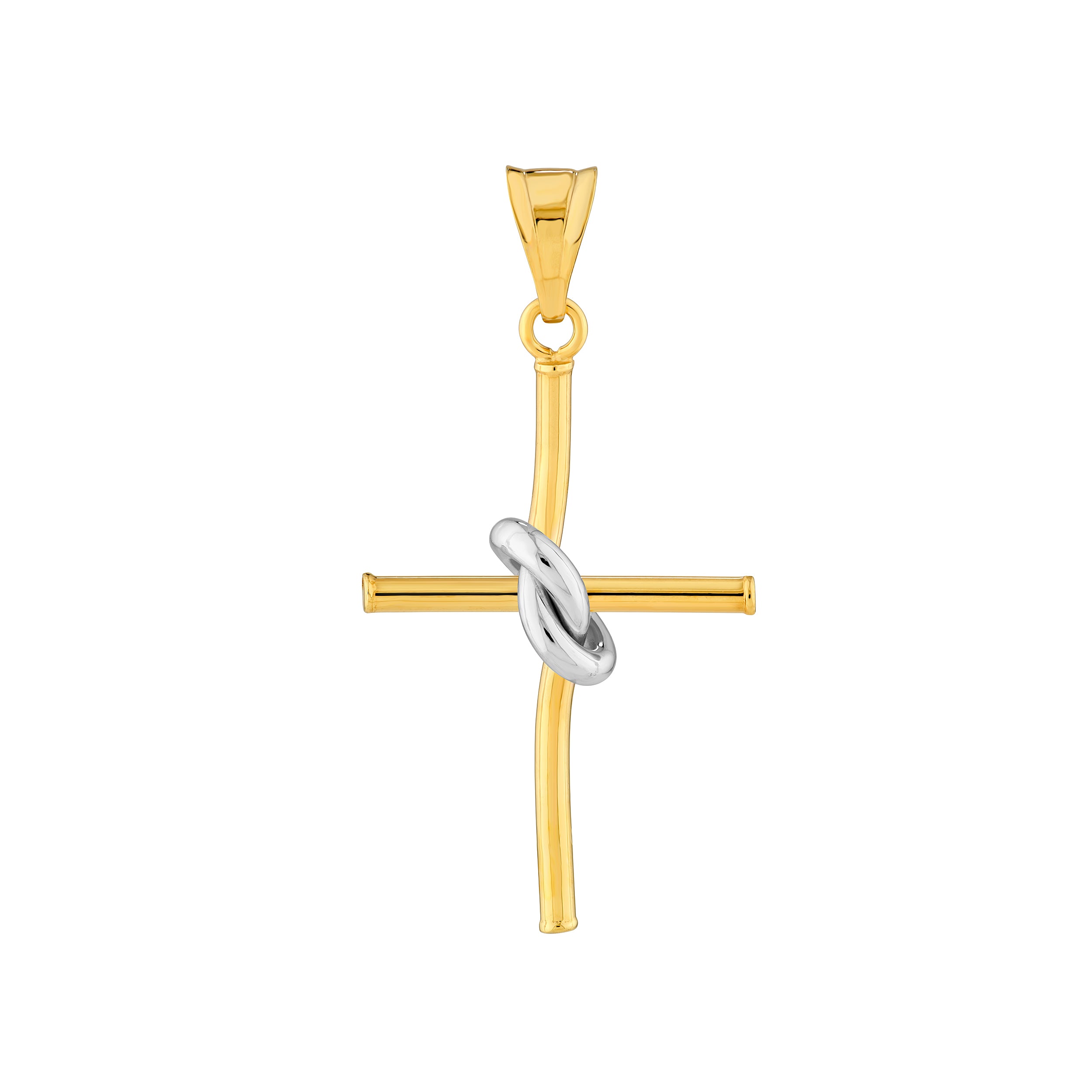 Two-Tone Knot Cross Pendant