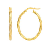25mm Twisted Oval Hoop Earrings