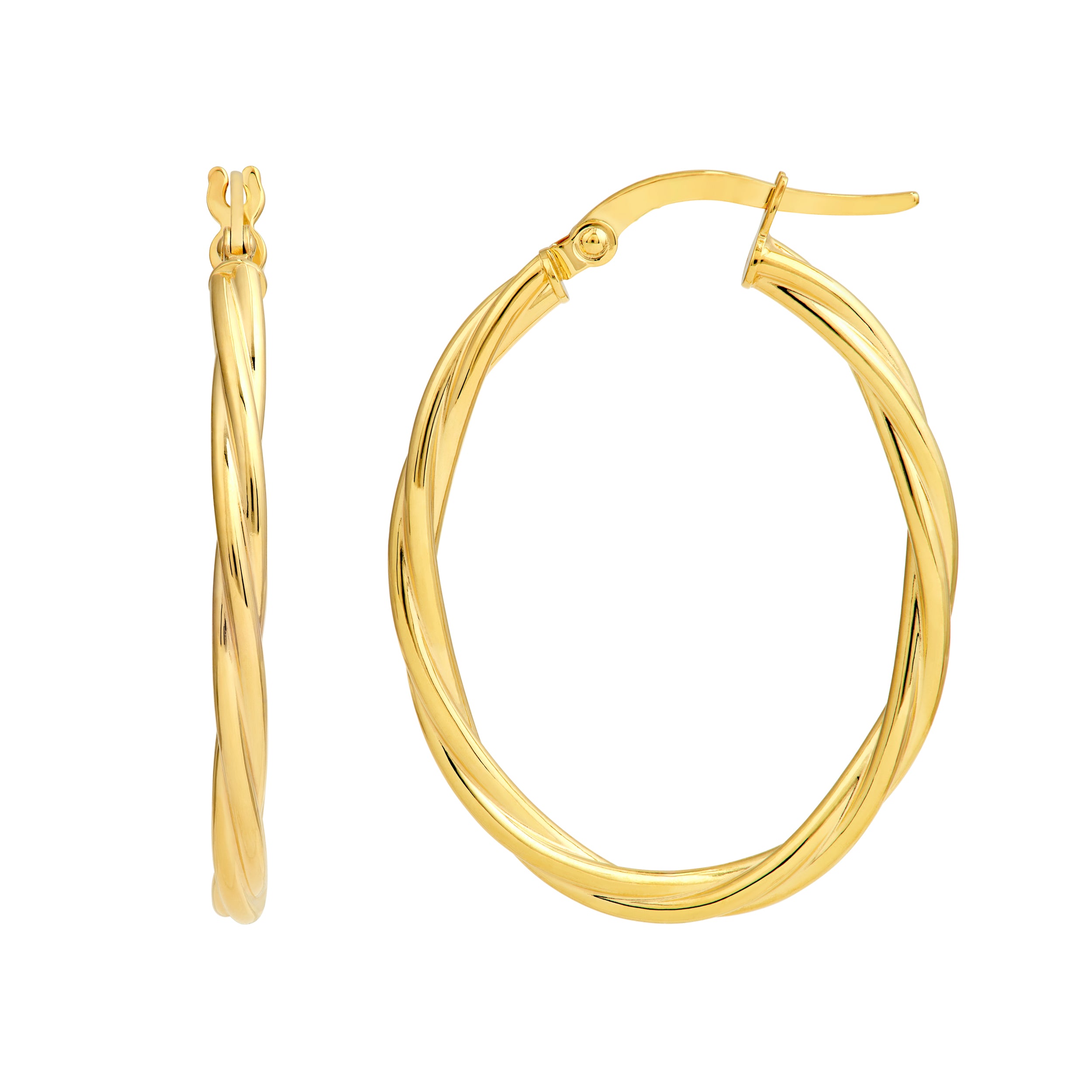 25mm Twisted Oval Hoop Earrings