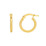 10mm Twisted Round Hoop Earrings