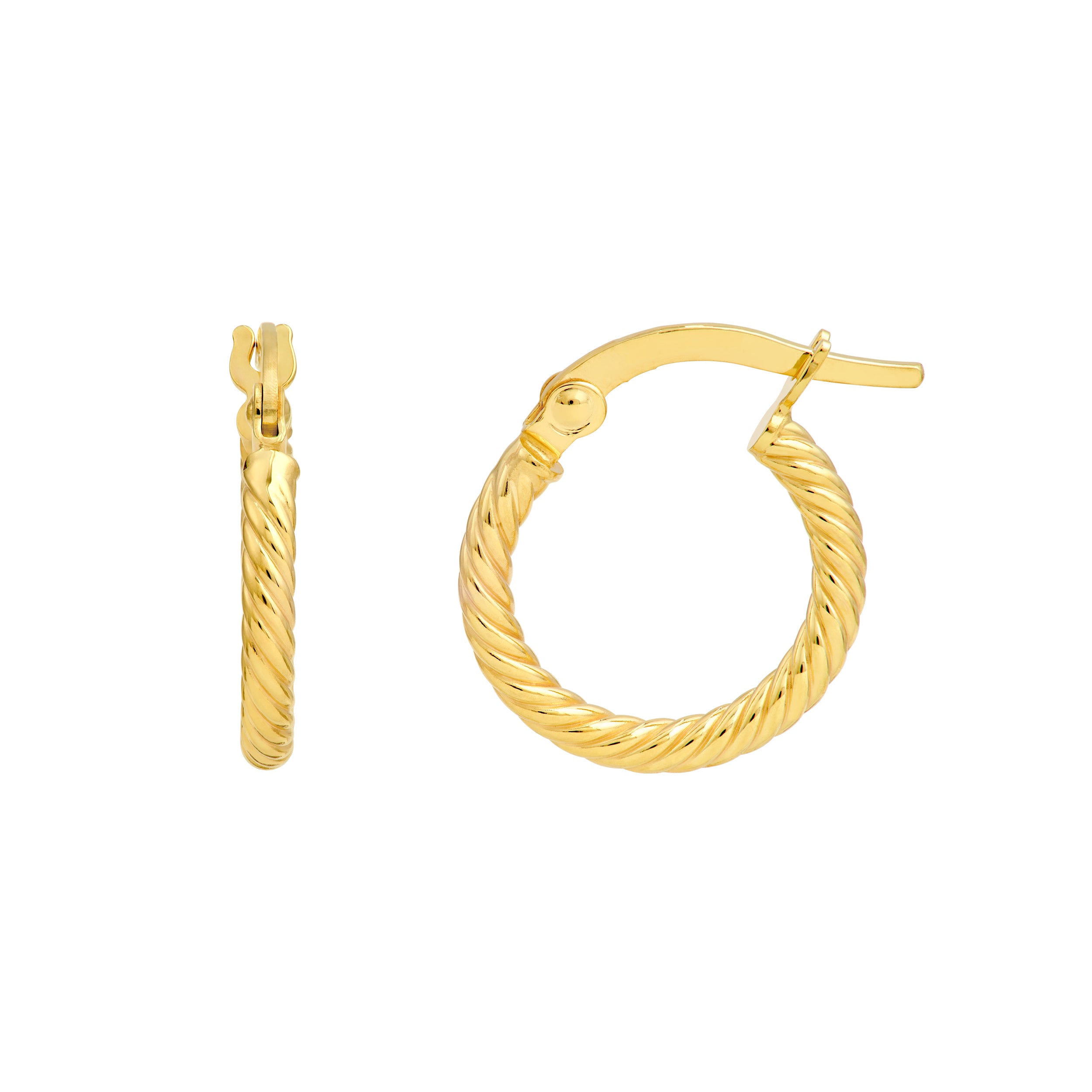 10mm Twisted Round Hoop Earrings