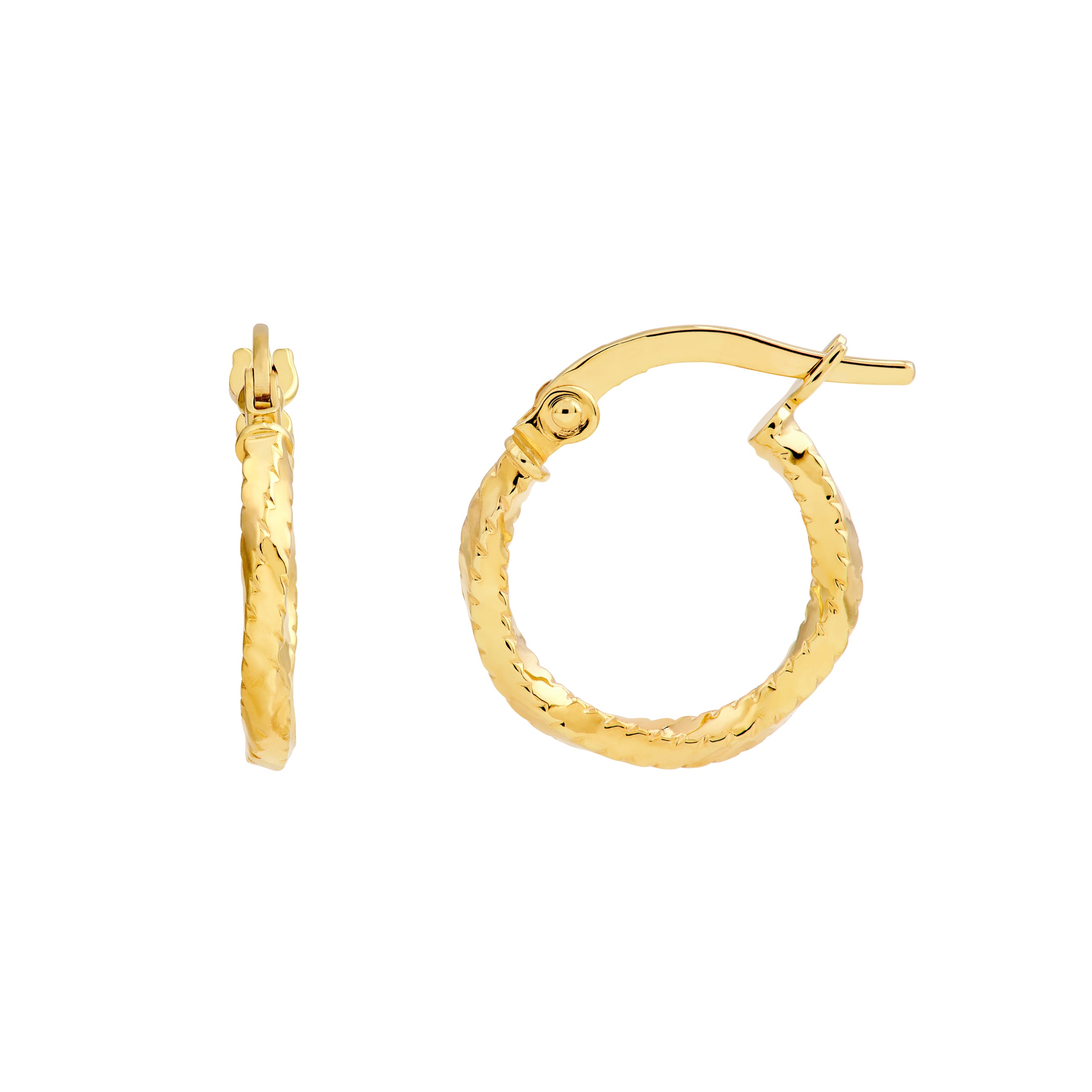 Twisted Square Tube D/C Hoop Earrings