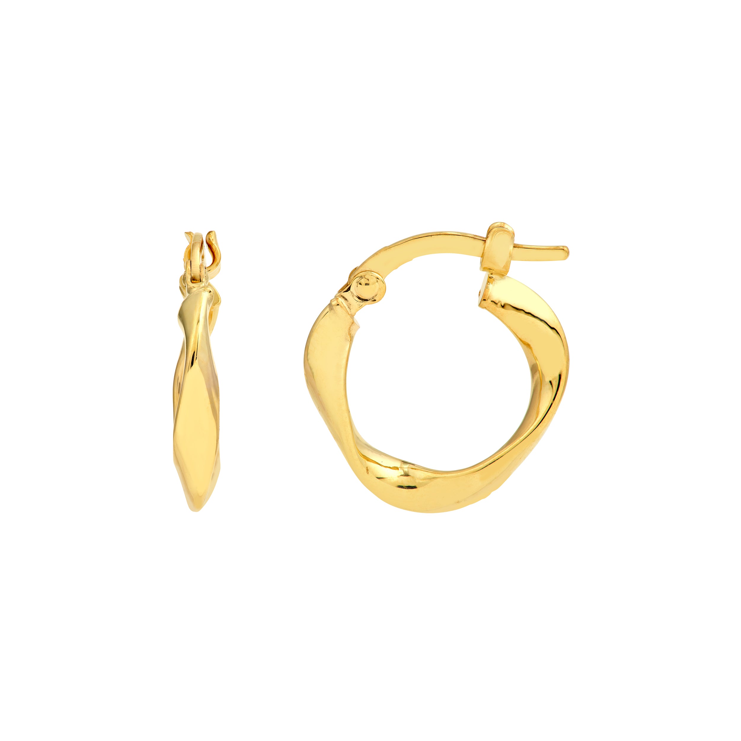 Twisted 2.5mm Oval Tube Round Hoop Earrings