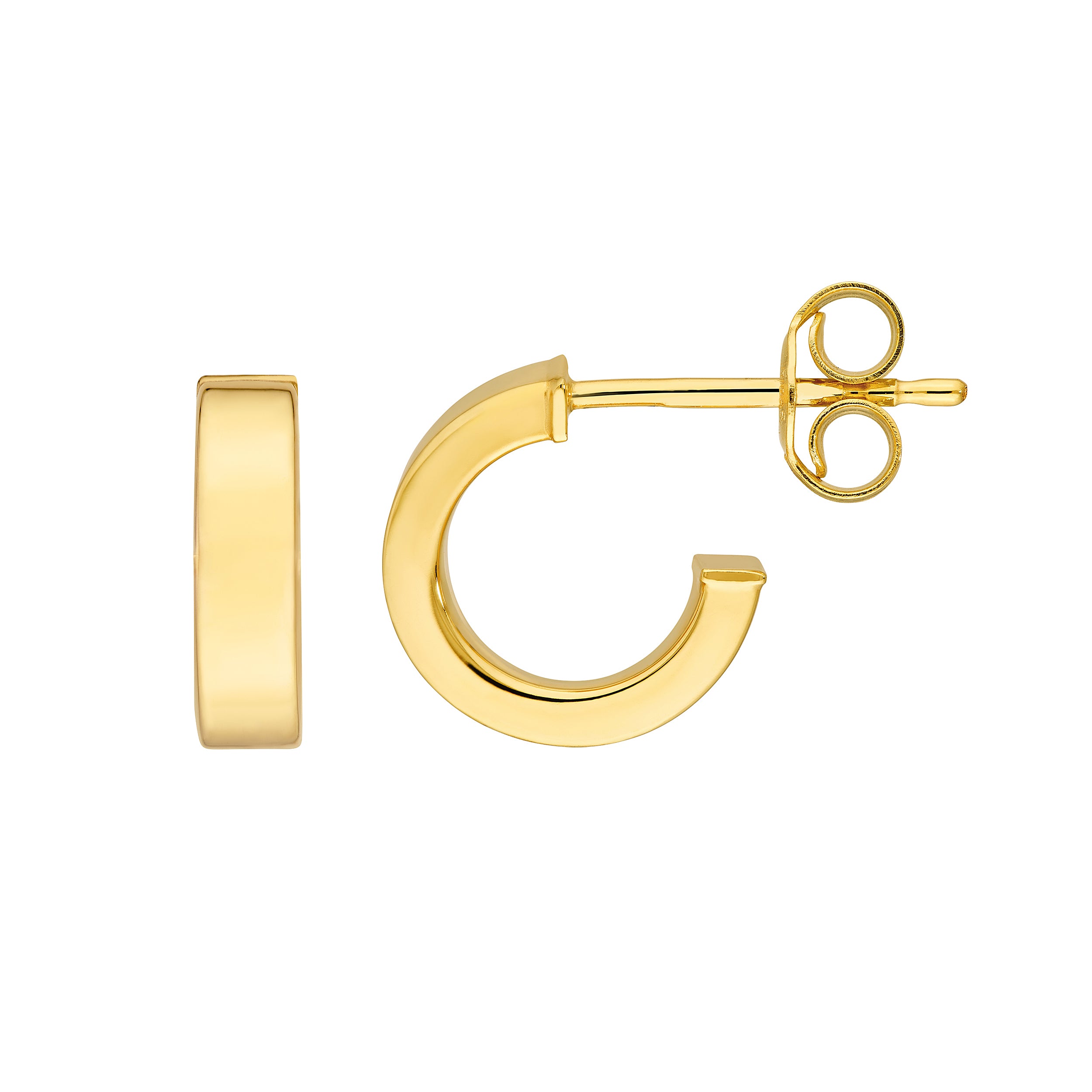 Rectangular Tube Round Open Hoop Earrings