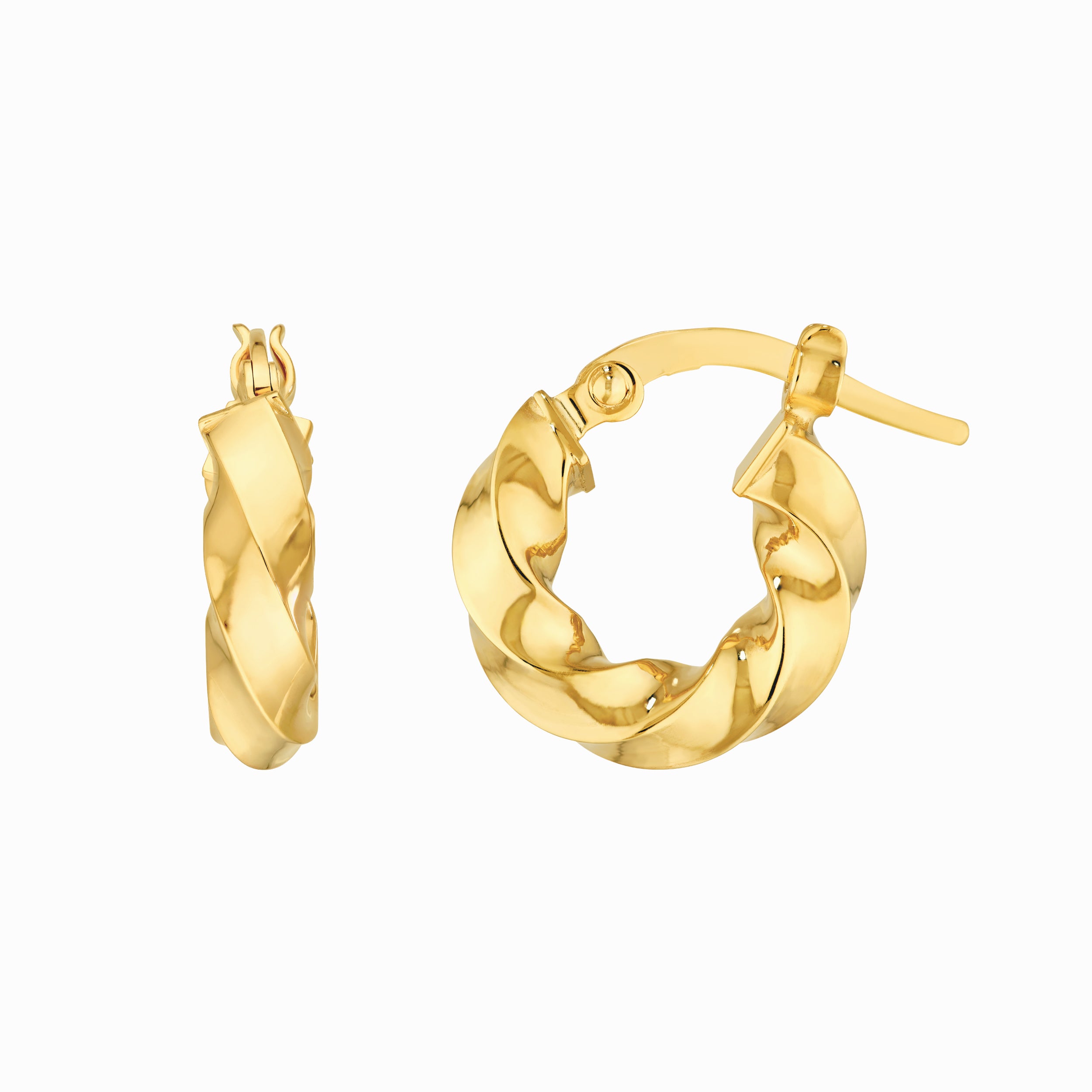Twisted Squared Tube Round Hoop Earrings