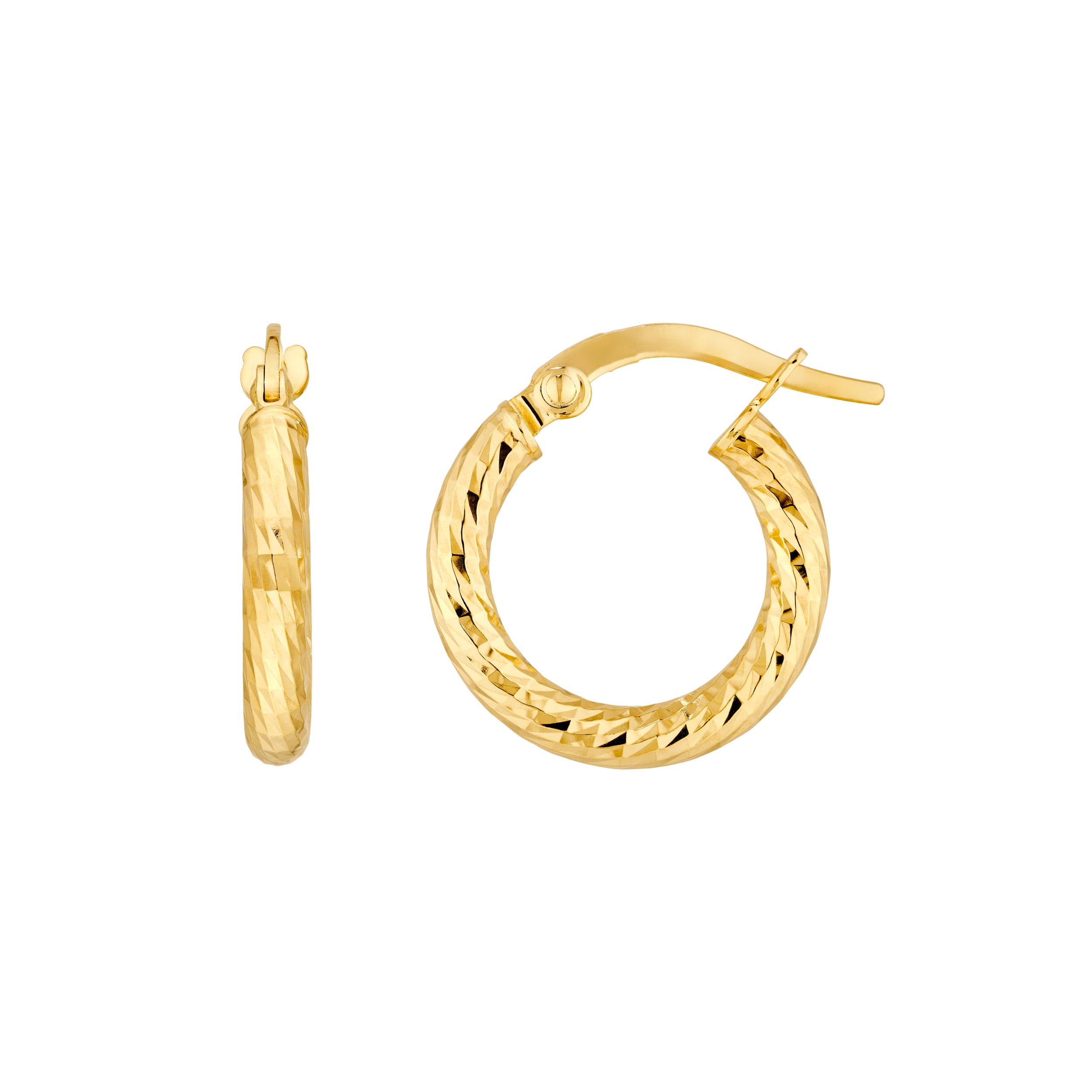 D/C Tube Round Hoop Earrings
