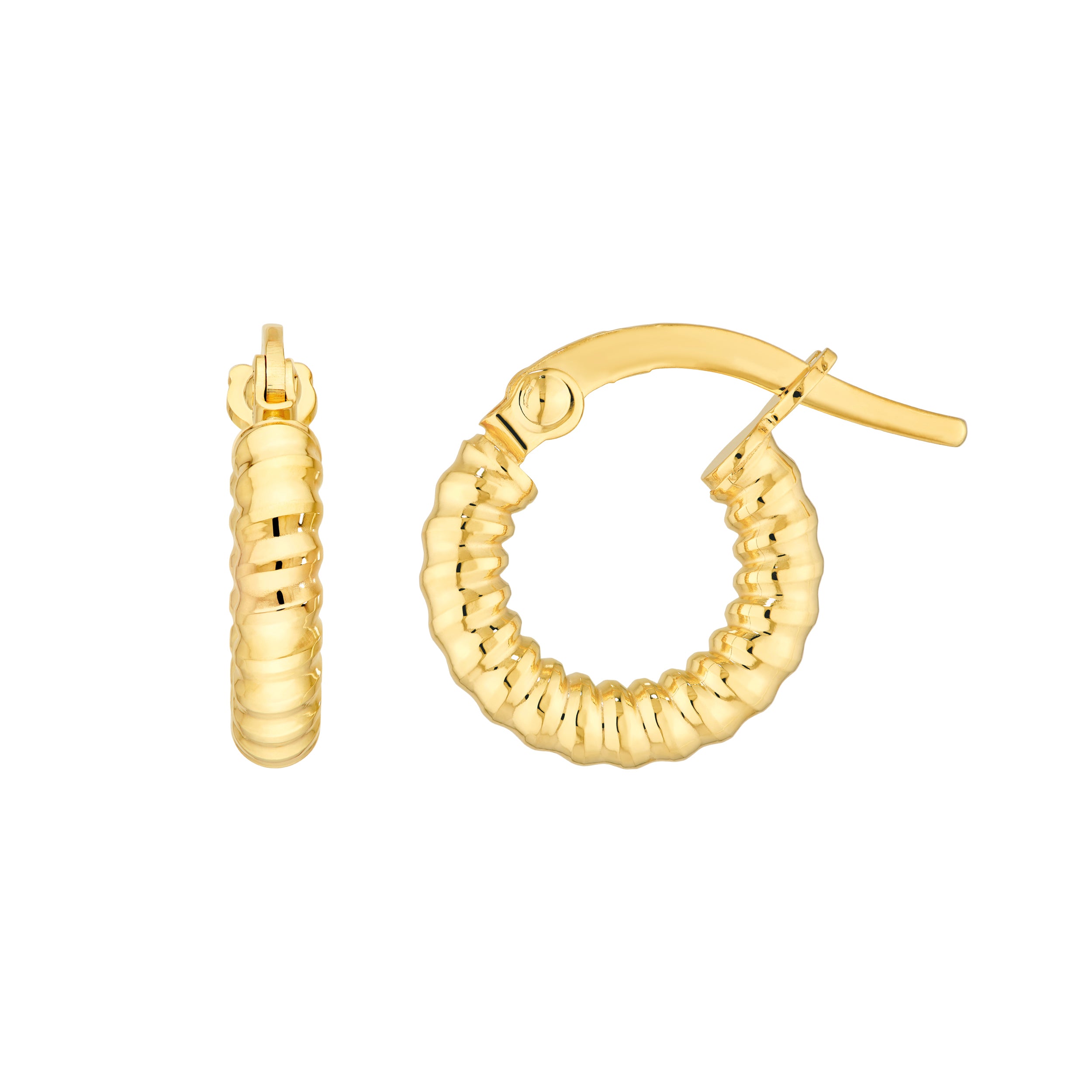 Hammered Round Hoop Earrings