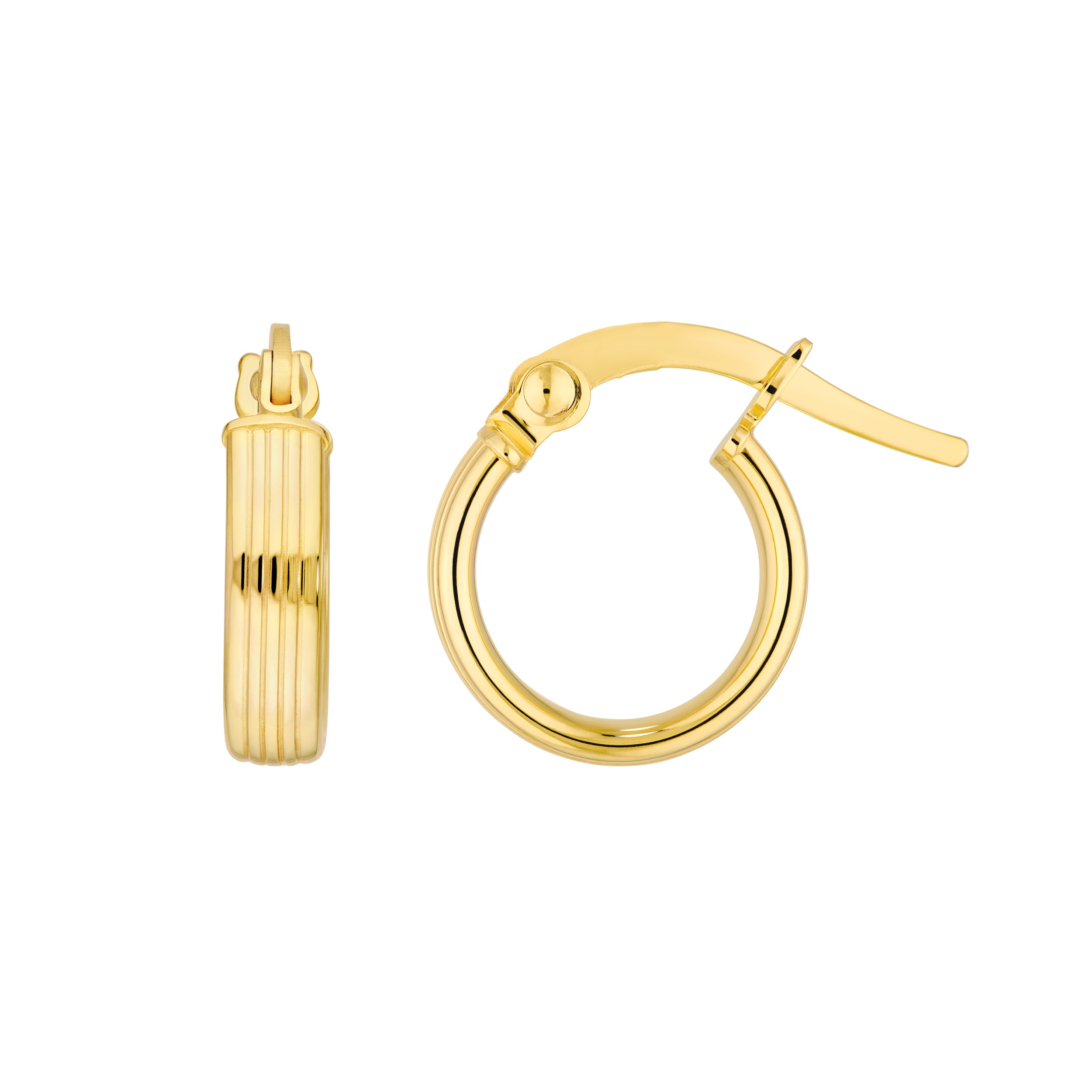 Small Hammered Finish Flat Tube Hoop Earrings