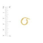 2mm Tube Round Hoop Earrings