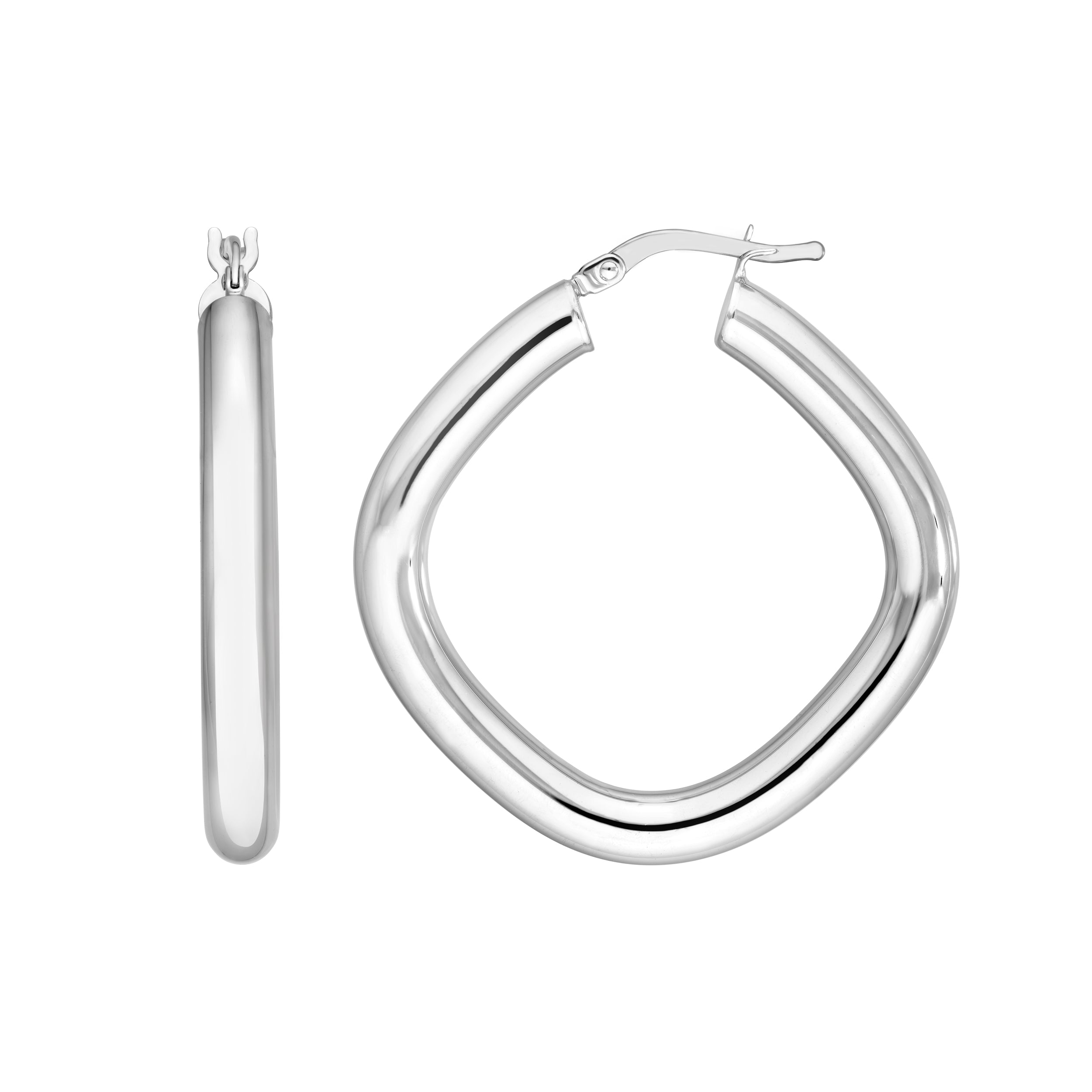 4mm Square Tube Hoop Earrings