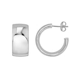 15mm Sterling Silver Open Round Hoop Earrings