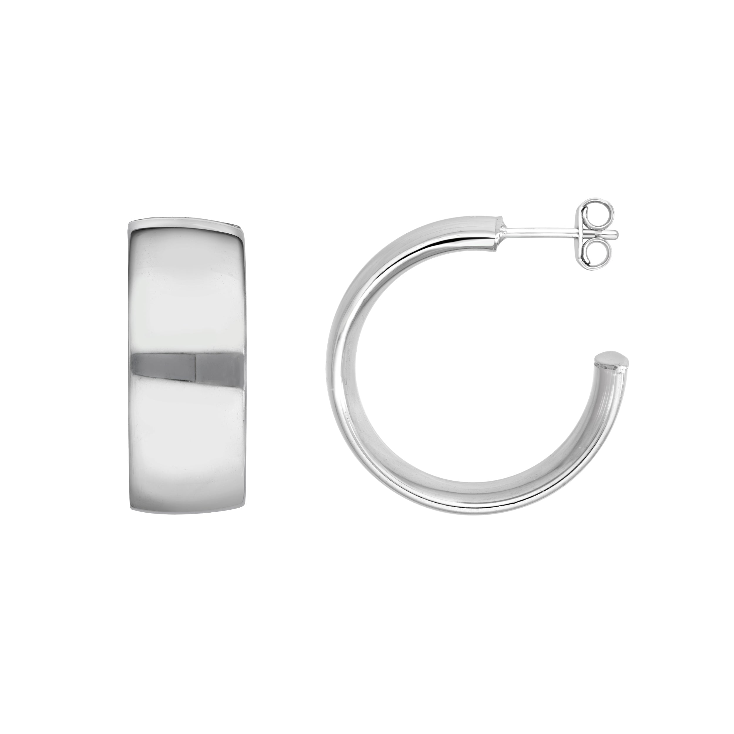 Flat Wide Hoop Earrings