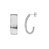 Flat Tube J-Hoop Earrings