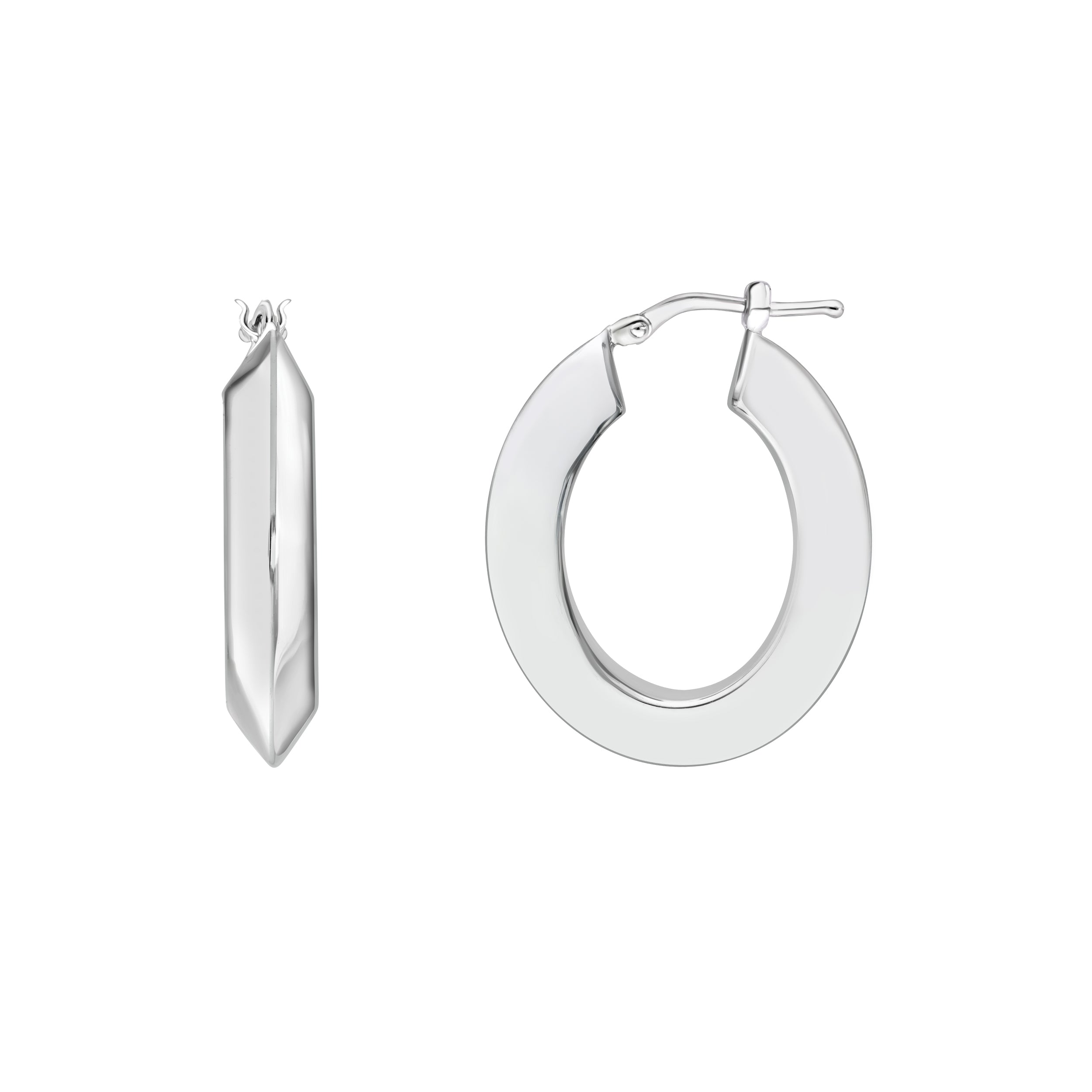 Triangle Tube Oval Hoop Earrings