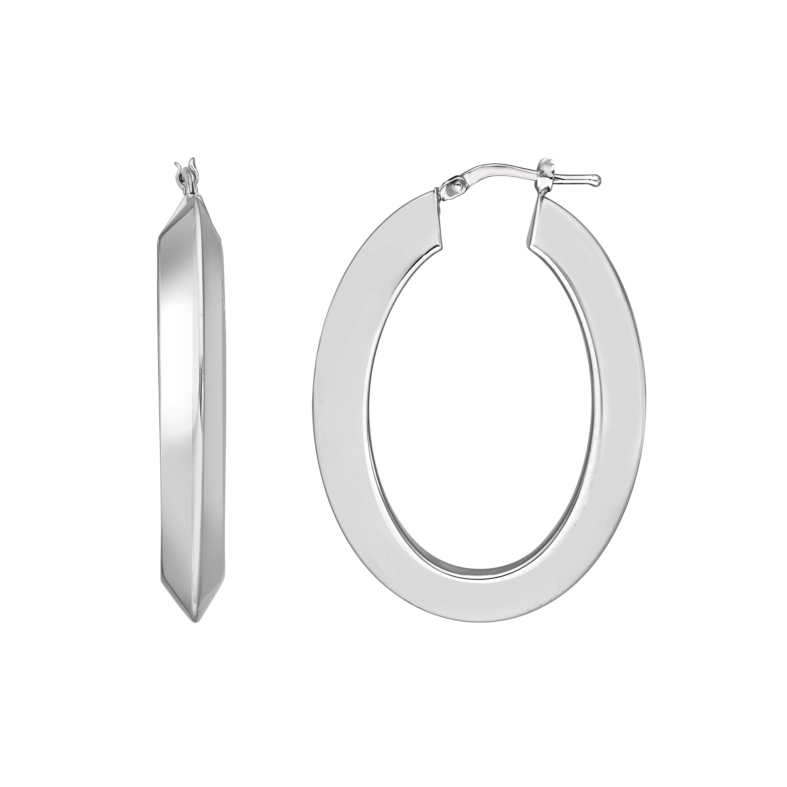 Triangle Tube Oval Hoop Earrings