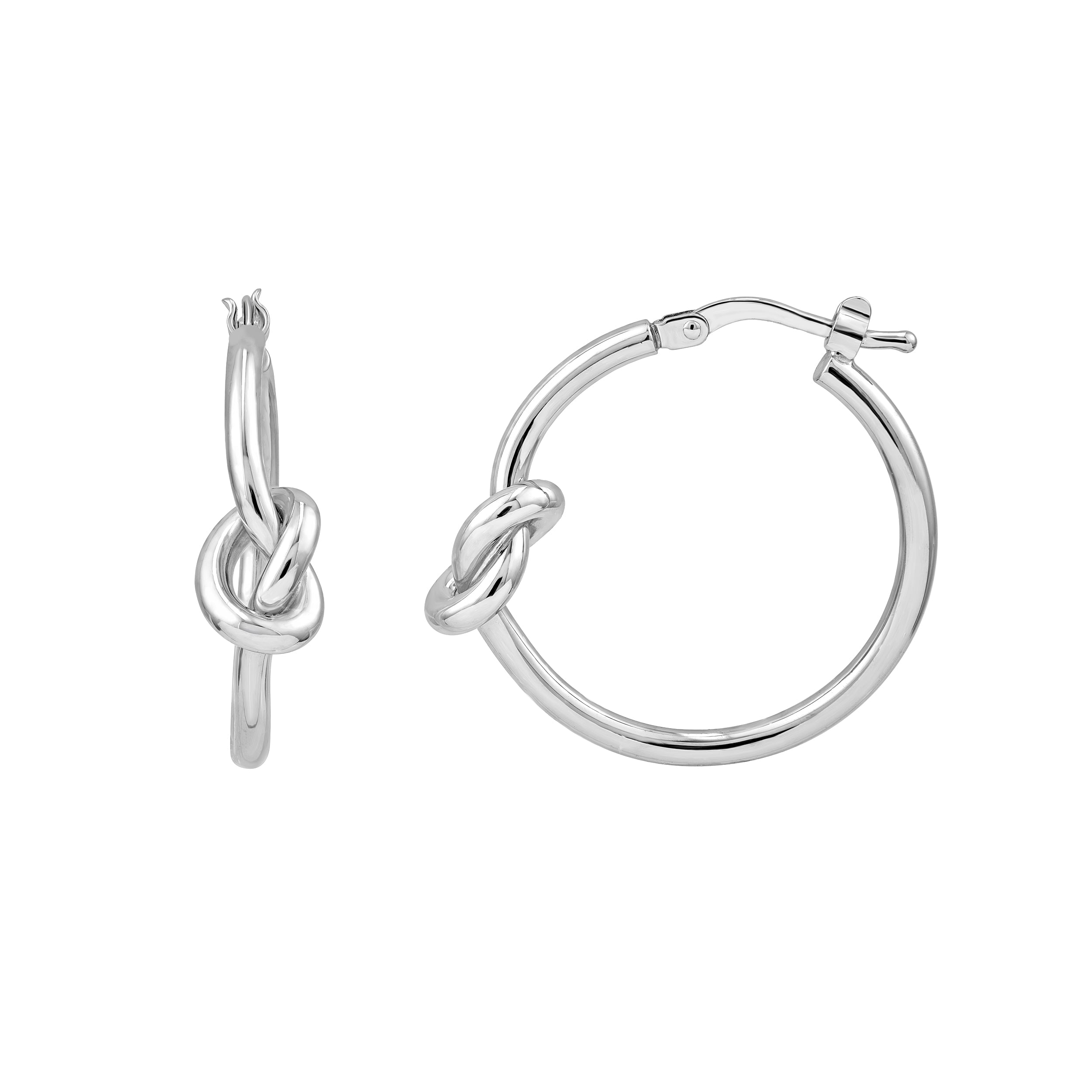 Love Knot on Tube Round Hoop Earrings