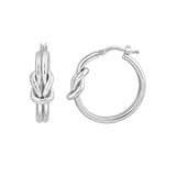 Double Tube Love Knot Hoop Earrings