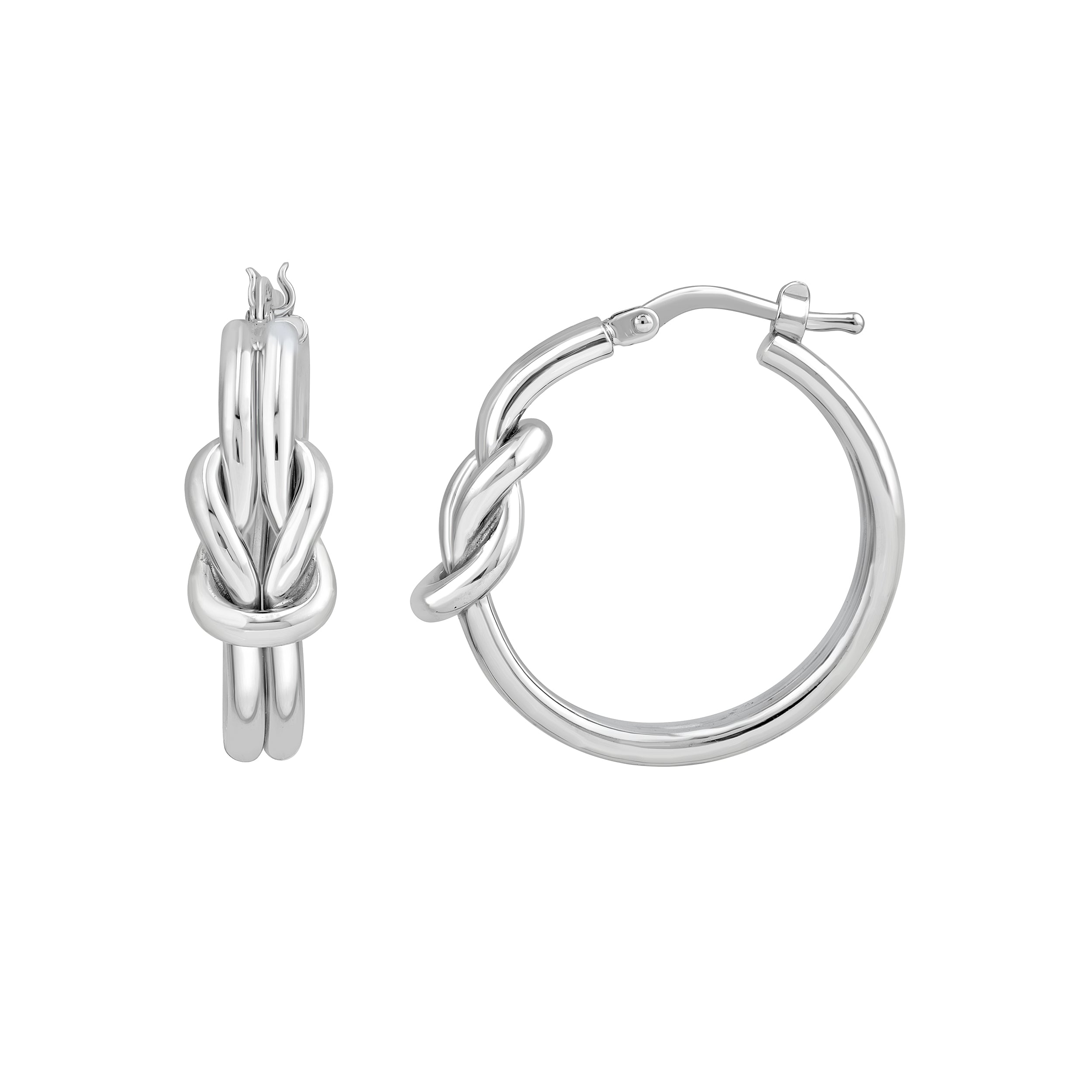 Double Tube Love Knot Hoop Earrings
