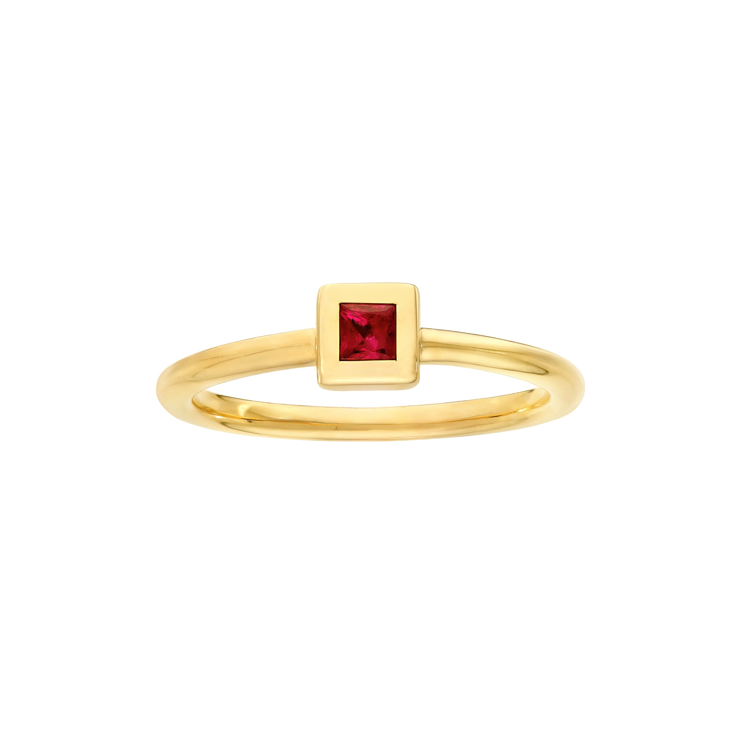 Square Ruby Bubble Ring