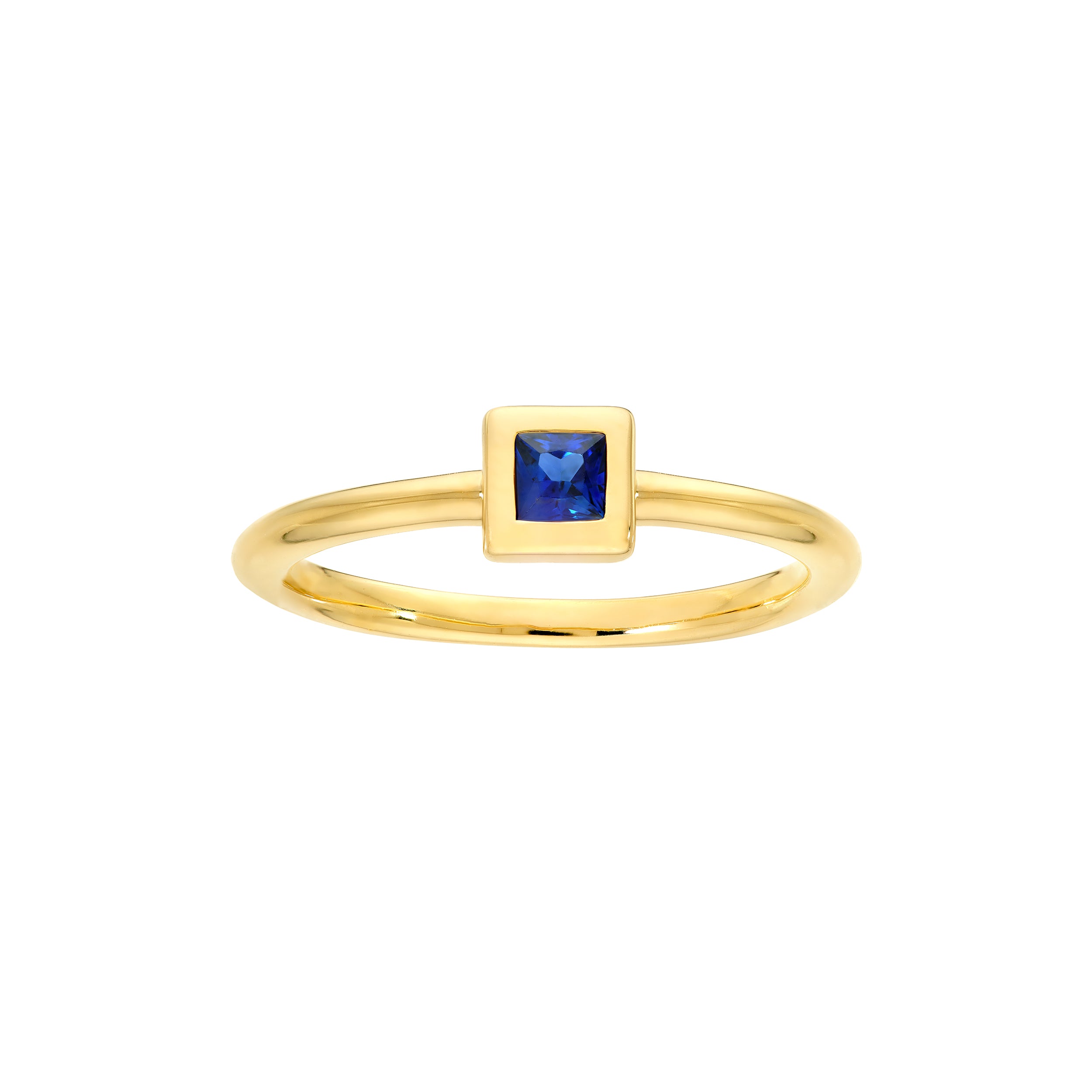 Square Sapphire Bubble Ring